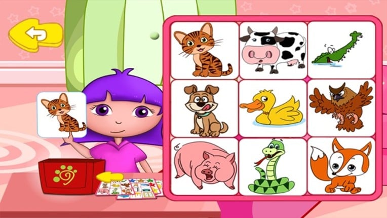 English flashcards bingo game screenshot