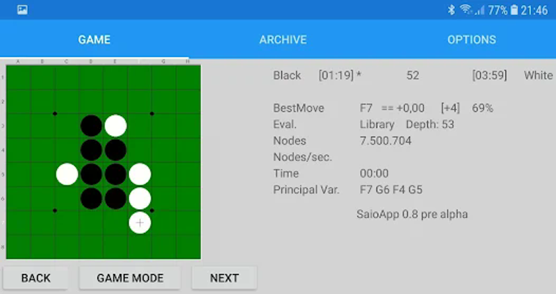 SaioApp - The Othello engine screenshot