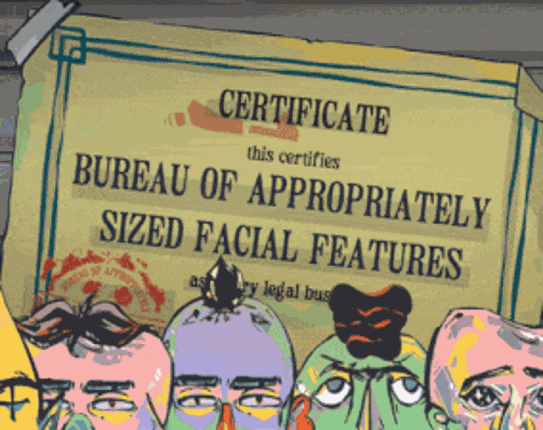 Bureau of Appropriately Sized Facial Features Image