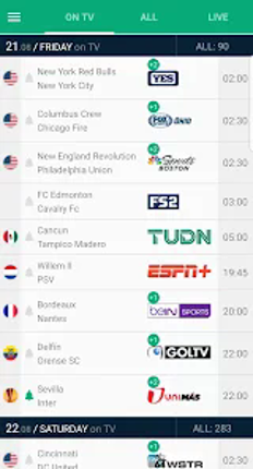 Soccer Live on TV Image