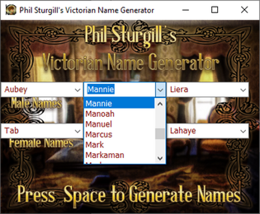 Victorian Name Generator Image