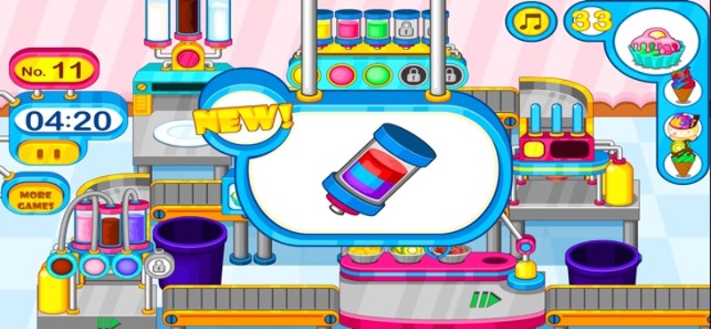 Cooking colorful ice cream screenshot