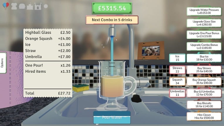 A stupid game about pouring drinks for the P.T.A. screenshot