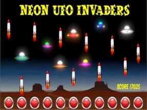 Neon UFO Invaders from Space Image