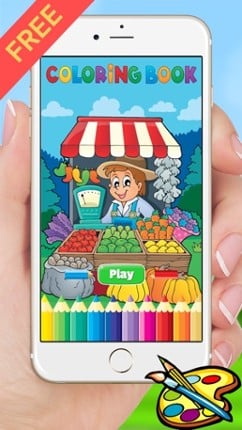 Farm &amp; Animals coloring book - drawing free game for kids Image