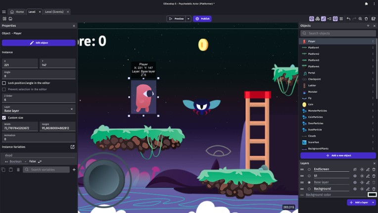 GDevelop screenshot