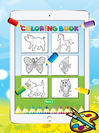 Animal Coloring Book - Drawing for kid free game, Paint and color games HD for good kid screenshot