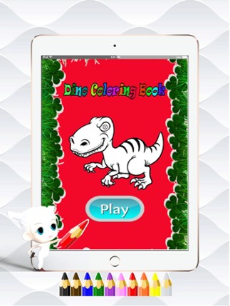 Dino Paint Drawing Color : Cute Caricature Art Idea Pages For Kids Image