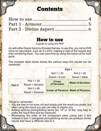 Quick Generator Deific Armour & Clothing Image