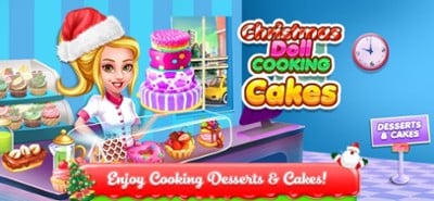 Christmas Doll Cooking Cakes Image