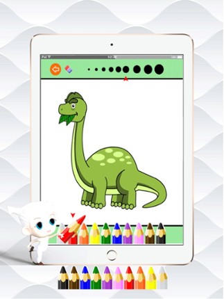 Dino Paint Drawing Color : Cute Caricature Art Idea Pages For Kids Image