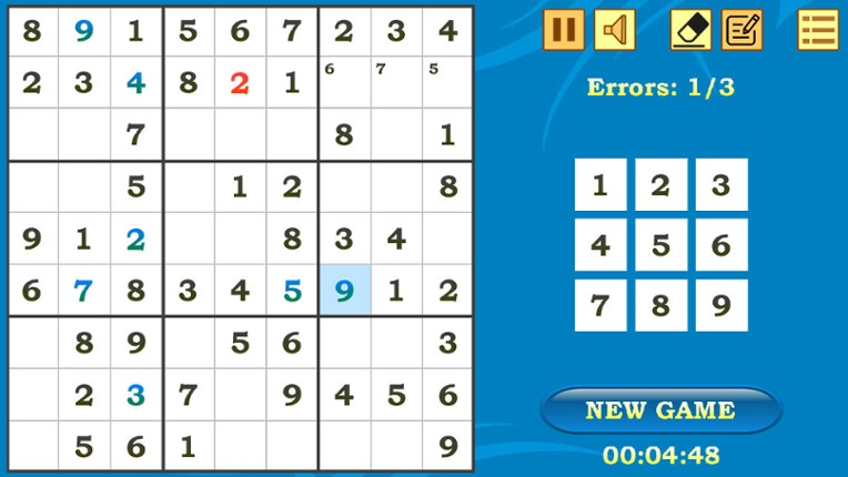 Sudoku screenshot