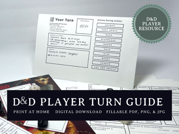 D&D Player Turn Guide | Dungeons and Dragons | DnD Image