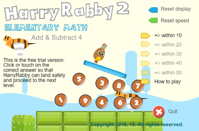 HarryRabby Elementary Math - Adding and Subtracting Four Numbers Game Cover