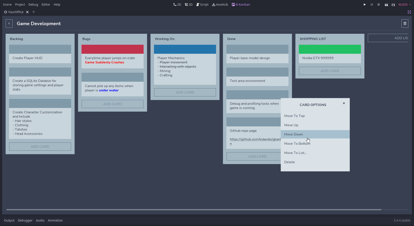 Games like G-Kanban (Project/Task Management in Godot)