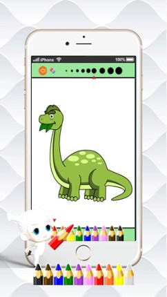 Dino Paint Drawing Color : Cute Caricature Art Idea Pages For Kids Image