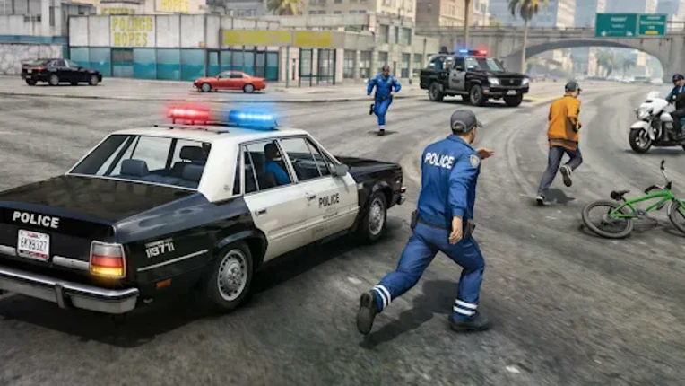 US Police Car Escape Chase Image