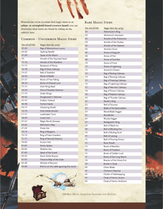 250 Best Magic Items for Fighters and Rogues screenshot
