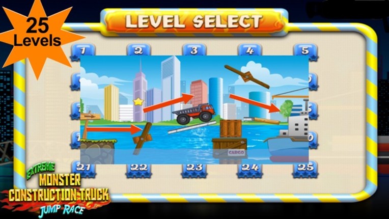 An Extreme Driving Monster Construction Truck Jump Race Simulator Game screenshot