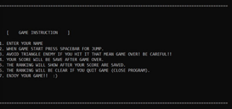 Slime Running (​C++ Console Gam​e) Image