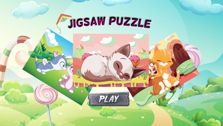 Cat Jigsaw Puzzles for Toddlers Kids Learning Game Image