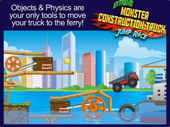 An Extreme Driving Monster Construction Truck Jump Race Simulator Game screenshot