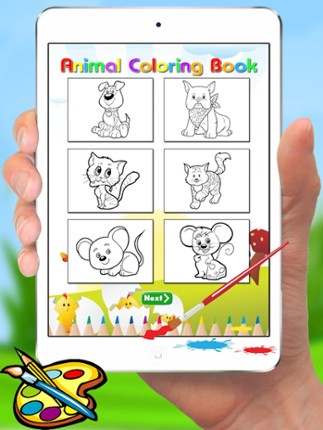 Animal Dog Cat &amp; Rat Coloring Book - Drawing for Kids Games screenshot