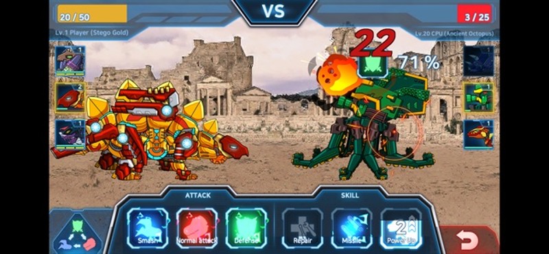 Dino Robot Battle Field screenshot