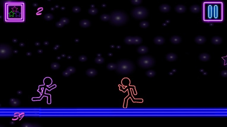 Glow Stick-Man Run : Neon Laser Gun-Man Runner Race Game For Free screenshot