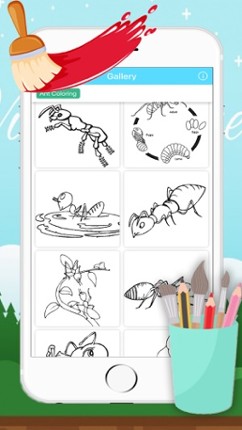 Ant Coloring Page Drawings Book for kids screenshot