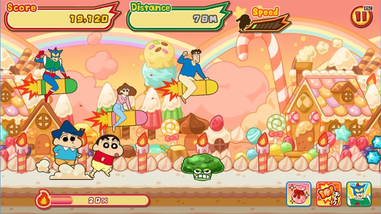CRAYON SHINCHAN The Storm Called! FLAMING KASUKABE RUNNER!! screenshot