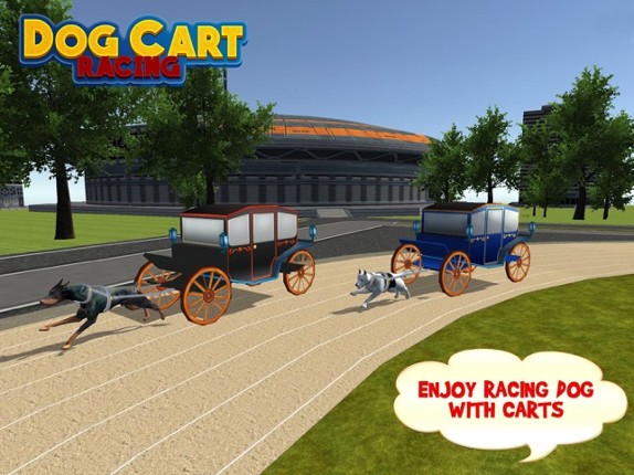 Dog Cart Race : sled dog race by driving  wagons screenshot