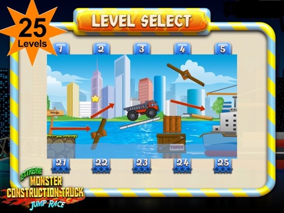 An Extreme Driving Monster Construction Truck Jump Race Simulator Game screenshot