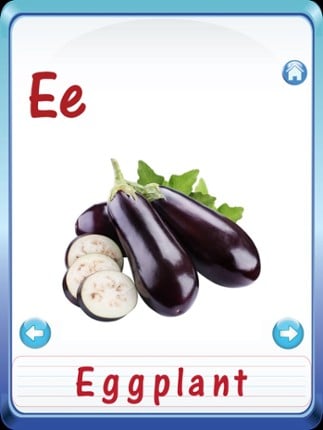 Kids Fruits &amp; Vegetables ABC Alphabets flash cards for preschool kindergarten Boys &amp; girls Image