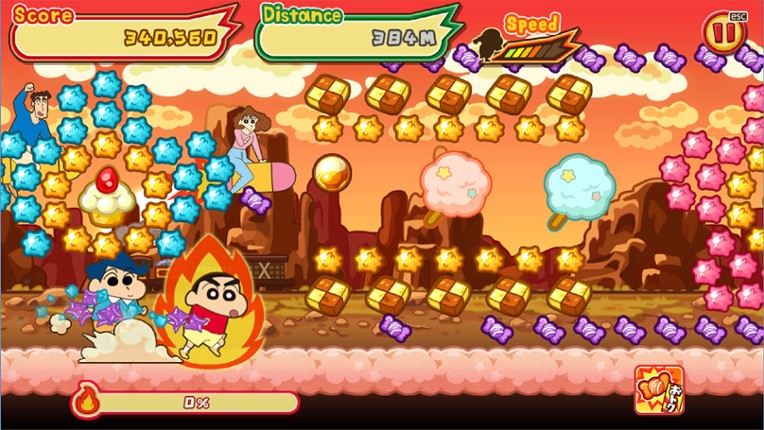 CRAYON SHINCHAN The Storm Called! FLAMING KASUKABE RUNNER!! screenshot