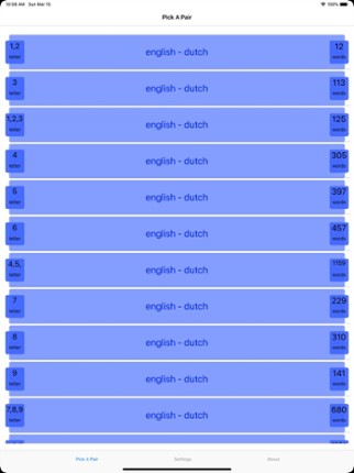 PickAPair Dutch - English screenshot