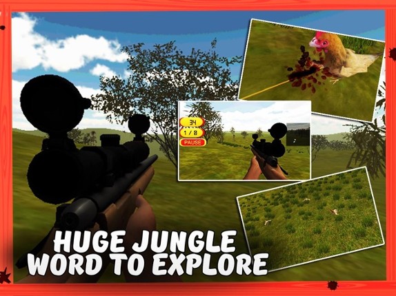 3D Chicken Hunter Simulator – Pick up hunting rifles &amp; shoots animal to kill screenshot