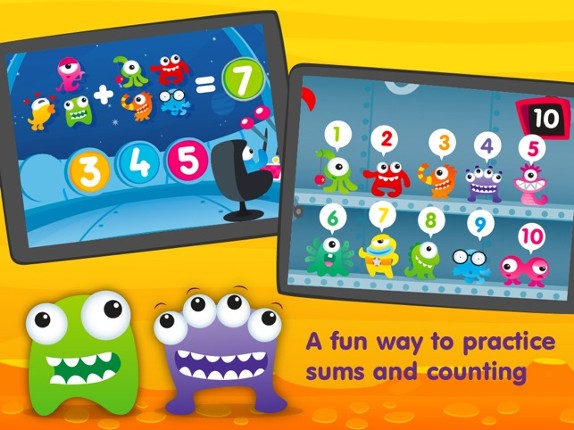 Aliens & Numbers - educational math games to simple learn counting, tracing & addition for kids and toddlers screenshot