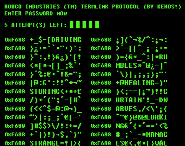 Games like Fanmade Fallout Terminal minigame