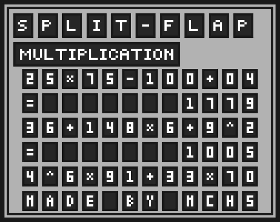 Games like Split-Flap Multiplication