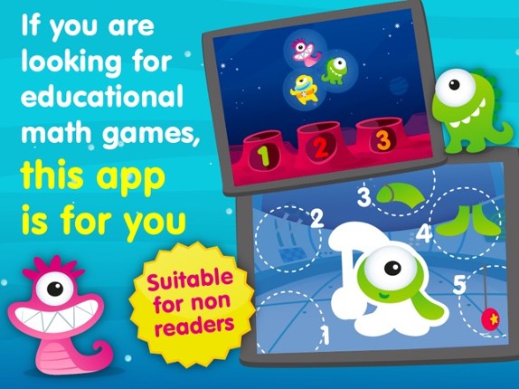 Aliens & Numbers - educational math games to simple learn counting, tracing & addition for kids and toddlers screenshot