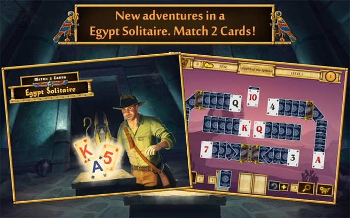 Egypt Solitaire. Match 2 Cards. Card Game Free Image