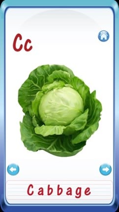 Kids Fruits &amp; Vegetables ABC Alphabets flash cards for preschool kindergarten Boys &amp; girls screenshot