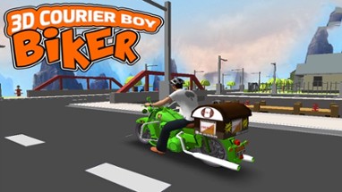 3D Courier Boy Biker Image