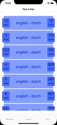 PickAPair Dutch - English screenshot