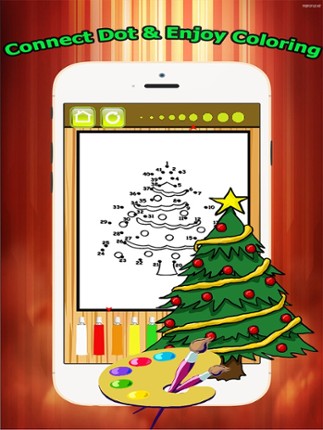 Brain dots Christmas &amp; Santa claus Coloring Book - connect dot coloring pages games free for kids and toddlers any age screenshot