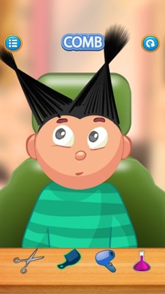 Child game / black hair cut Image