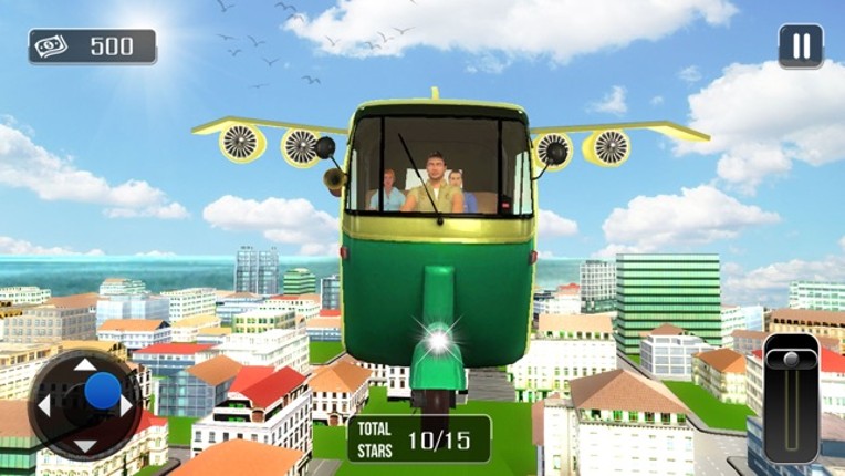 Futuristic Flying tuk tuk rickshaw simulator 3D screenshot