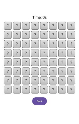 Memory game screenshot