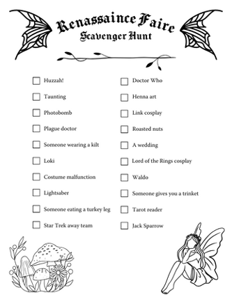 Ren Faire Scavenger Hunt Image